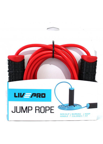 Скакалка PVC JUMPROPE красный 275x0.6см LivePro (258143157)