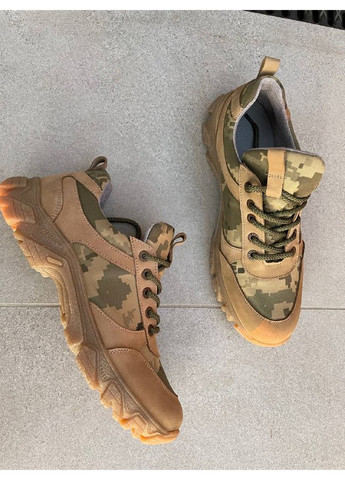 Оливковые (хаки) демисезонные мужские кроссовки из нубука 45 VZUTIK