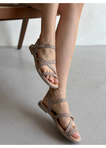 Бежевые женские кожаные босоножки 36 VZUTIK