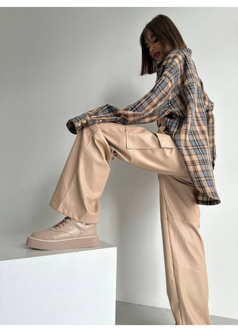 Бежеві жіночі шкіряні кеди 40 VZUTIK