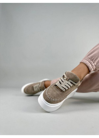 Бежеві жіночі замшеві кеди 40 VZUTIK