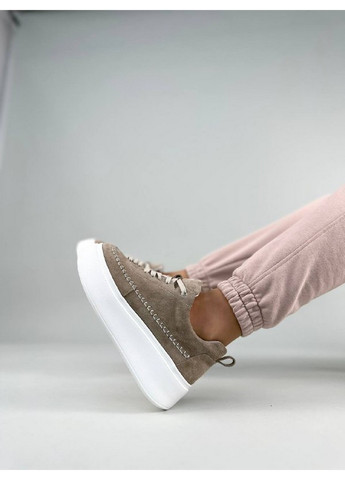 Бежеві жіночі замшеві кеди 40 VZUTIK