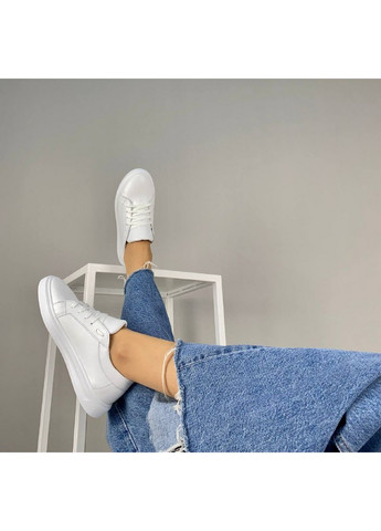 Белые женские кожаные кеды 37 VZUTIK