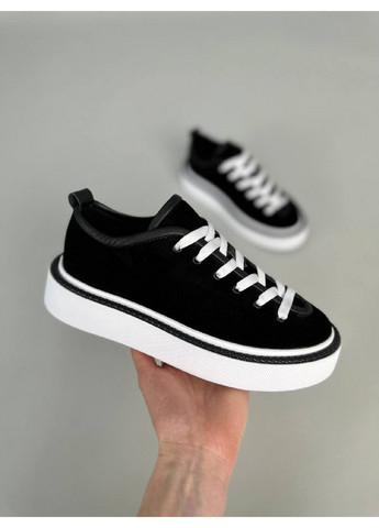 Чорні жіночі замшеві кеди 40 VZUTIK