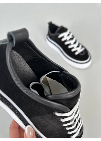 Чорні жіночі замшеві кеди 40 VZUTIK