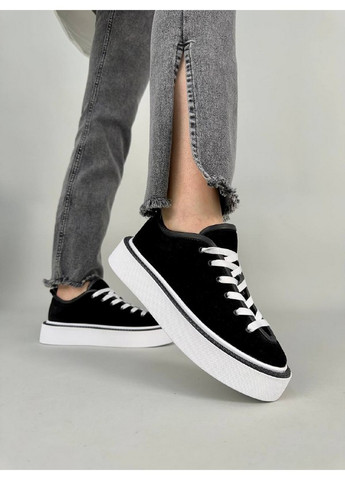 Чорні жіночі замшеві кеди 40 VZUTIK