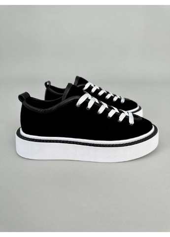 Чорні жіночі замшеві кеди 40 VZUTIK