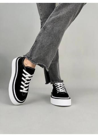 Чорні жіночі замшеві кеди 40 VZUTIK