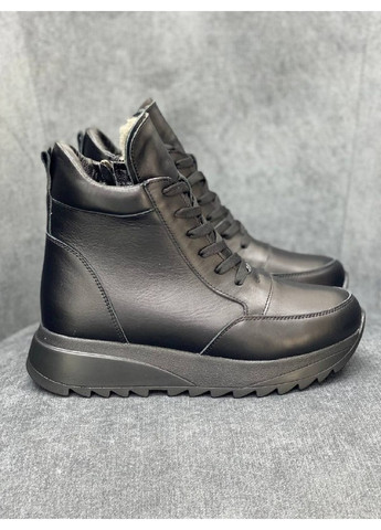 Женские кожаные кроссовки 39 VZUTIK чёрные зима (258161530)