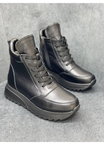 Женские кожаные кроссовки 39 VZUTIK чёрные зима (258161530)