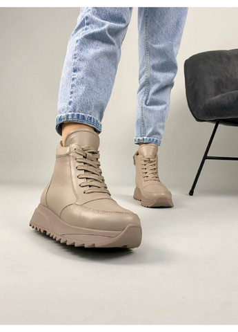 Женские кожаные кроссовки 37 VZUTIK бежевые демисезоны (258161537)