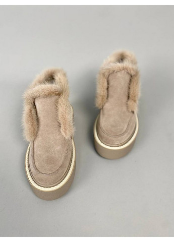 VZUTIK Женские замшевые лоферы 38 бежевый з натуральная замша, украина — зима (258163455)