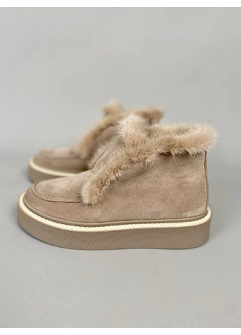 VZUTIK Женские замшевые лоферы 38 бежевый з натуральная замша, украина — зима (258163455)