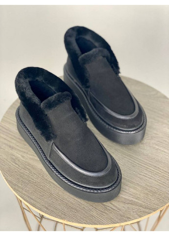 VZUTIK Жіночі замшеві лофери 36 чорний з натуральна замша, україна — зима (258162736)