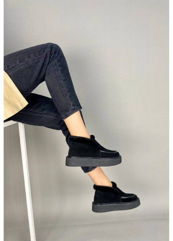 VZUTIK Жіночі замшеві лофери 36 чорний з натуральна замша, україна — зима (258162736)