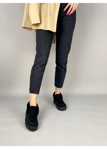 VZUTIK Жіночі замшеві лофери 36 чорний з натуральна замша, україна — зима (258162736)