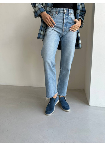 VZUTIK Женские замшевые лоферы 40 синий з натуральная замша, украина — демисезон (258162072)