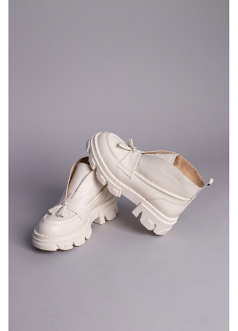 VZUTIK Женские кожаные лоферы 36 молочный з натуральная кожа, украина — зима (258161956)