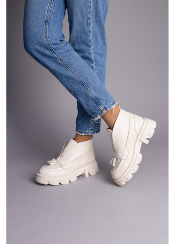 VZUTIK Женские кожаные лоферы 36 молочный з натуральная кожа, украина — зима (258161956)