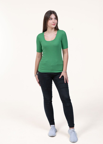 Зеленая всесезон футболка женская Наталюкс 33-2328