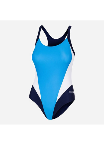 Голубой демисезонный купальник слитный женский sonia 42 (xl) бирюза/синий/белый Aqua Speed