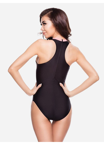 Чорний демісезонний купальник цільний жіночий nina 42 (xl) чорний/сірий/коралловий Aqua Speed