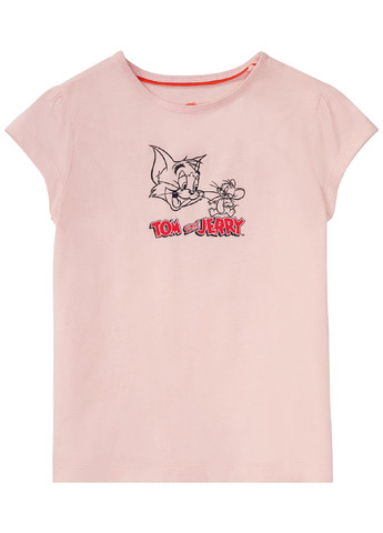 Розовая летняя футболка Lupilu