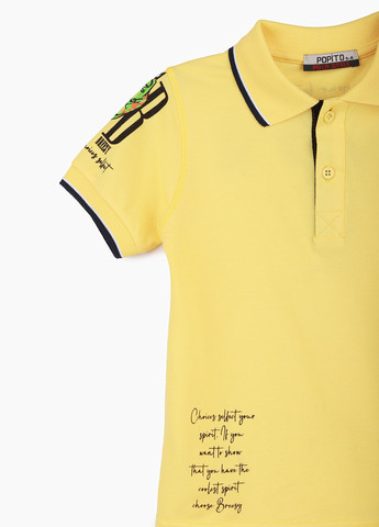 Желтая детская футболка-поло для мальчика Popito однотонная