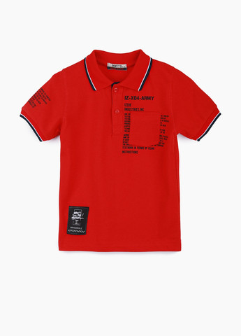 Красная детская футболка-поло для мальчика Popito однотонная