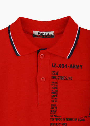 Красная детская футболка-поло для мальчика Popito однотонная