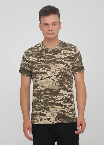 Хаки (оливковая) футболка мужская Наталюкс 16-1359