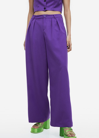 Фиолетовые классические демисезонные брюки H&M