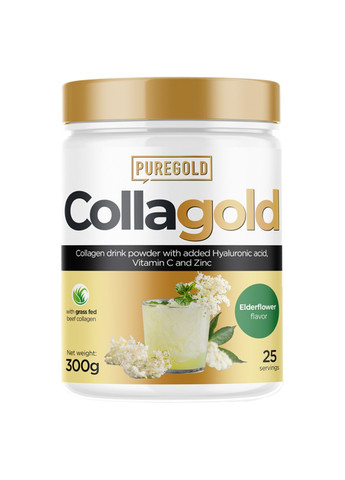 Колаген риб'ячий та яловичий Collagold - 300g Eldelflower Pure Gold Protein (258191936)