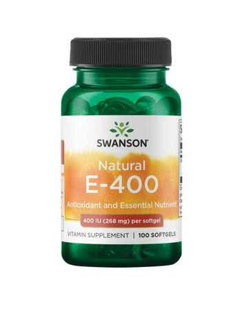 Вітамін Е Natural Vitamin E - 100 softgel Swanson (258191799)