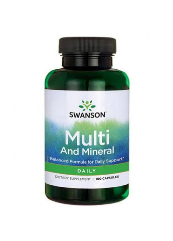 Мультивитамины и минералы Multi and Mineral Daily - 100 caps Swanson (258191778)