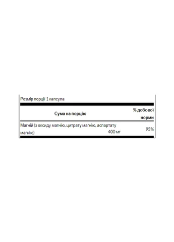 Тройной комплекс магния, Triple Magnesium Complex 400mg - 30caps Swanson (258191776)