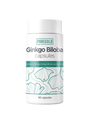 Гінкго білоба для кровообігу та пам'яті Ginkgo Biloba - 90 caps Pure Gold Protein (258191943)