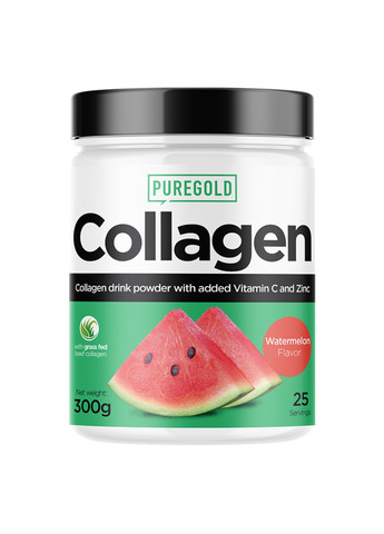 Коллаген для кожи, суставов, волос, связок и ногтей Collagen - 300g Watermelon Pure Gold Protein (258191926)