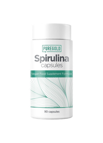 Спіруліна для імунітету (підходить для веганів) Spirulina - 90 caps Pure Gold Protein (258191947)