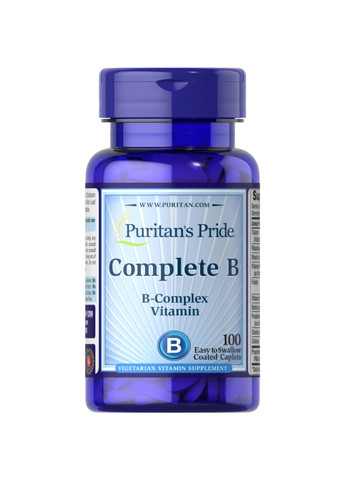 Комплекс вітаміну В Complete B (B-Complex Vitamin) - 100caps Puritans Pride (258191710)