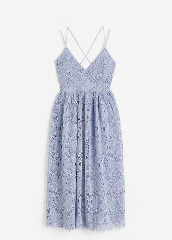 Голубое коктейльное платье H&M однотонное