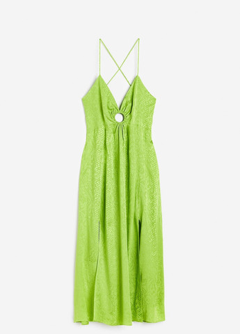 Зеленое коктейльное платье H&M с рисунком