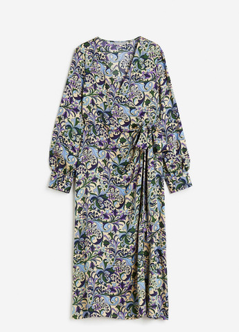 Бежевое кэжуал платье H&M с цветочным принтом