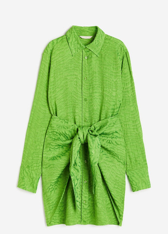 Зеленое деловое платье H&M однотонное