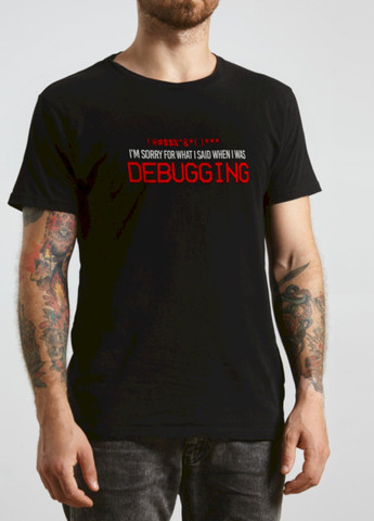 Чорна футболка "debugging" Ctrl+