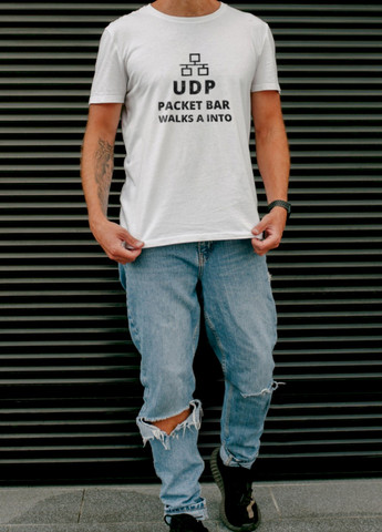 Белая футболка чоловіча біла "udp" Ctrl+