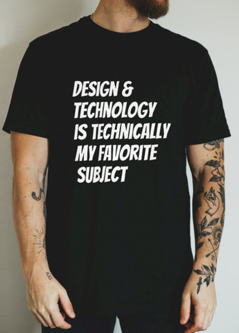 Чорна футболка "design & technology..." Ctrl+