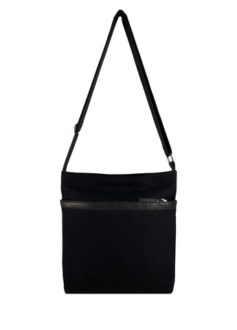 Сумка через плече Чоловіча Leather Canvas Чорна P0805EX015 Exodus (258235239)