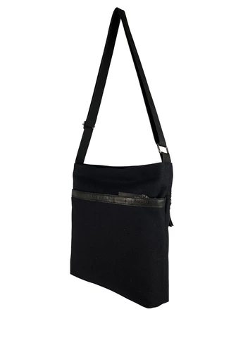 Сумка через плече Чоловіча Leather Canvas Чорна P0805EX015 Exodus (258235239)