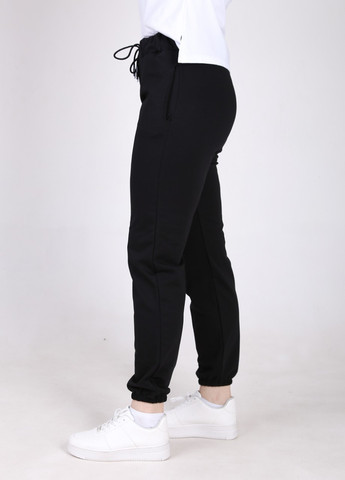 Спортивные штаны женские черные тонкие с манжетом JEANSclub джоггеры (258235160)